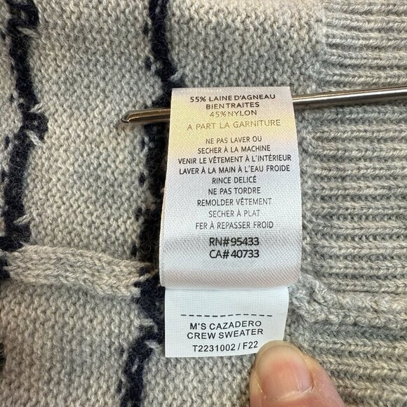 Toad&Co Cazadero Crew Sweater Heather Grey Birdseye Pattern Men's Sz S - Picture 11 of 12